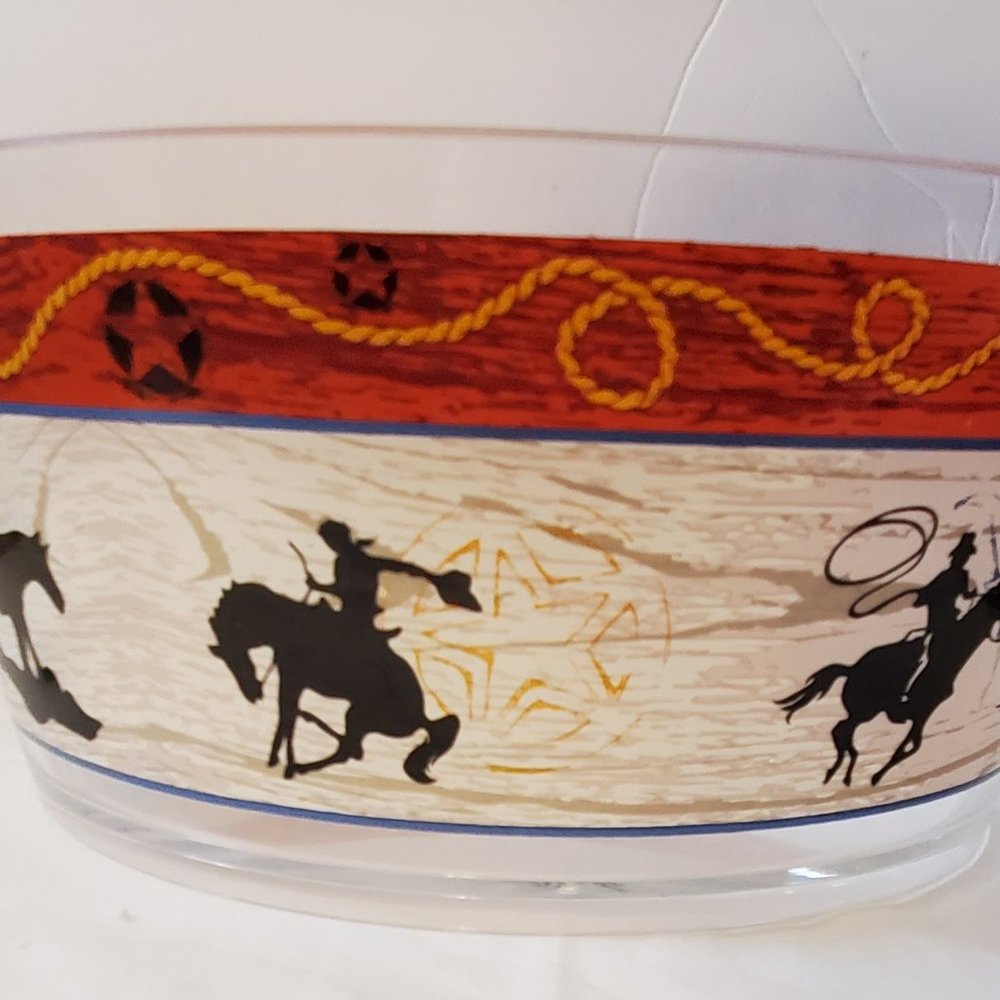 10" Western Happy Trails Plastic Salad Bowl